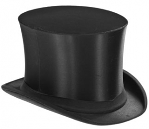 An image of a black top-hat on white background - isolated